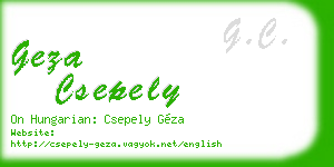 geza csepely business card